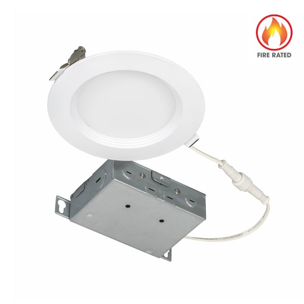 LED 6'' Fire Rated Round Shallow Regressed 120V 15W 90CRI Downlight Fixture